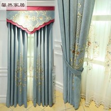 프랑스자수커튼 코바늘커튼 미국식 유럽식 두꺼운 차광 쉐니어 자카드 커튼 럭셔리 빌라 거실, 02 사 매미, 01 몇 미터 찍어야 하는지 몇 가지 가공비