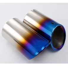 2pcs 자동차 배기 팁 파이프 커버 audi a3 8v 8p a4 b8 a1 q5 a5 vw tiguan 폭스 바겐 passat b7 cc 자동차 액세서리 마후라 머플러, 파란색 1 쌍, 2개