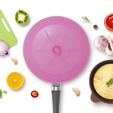 DO_HAKR12L_실리콘 후라이팬 프라이팬 뚜껑 덮개, 핑크, 1개