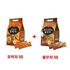 광야식품 뉴 시리얼 귀리 호박차 스틱형 냉온차 50포 1개 + 광야식품 호두 아몬드 율무차 스틱형 냉온차 50포 1개, 50개입