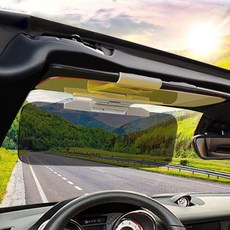 [아리바모터스] 차량용 2단 썬바이저 앞유리 햇빛가리개 주간용 + 야간용, 블랙,오렌지