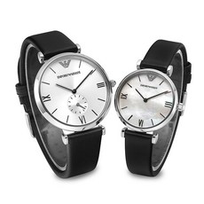 ARMANI 알마니 AR90003 Gianni 커플가죽시계 42mm/32mm
