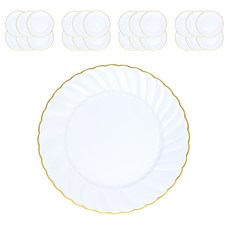 생활의차이 웨이브 골드림 플라스틱 접시 플레이트 23cm, 4세트, 6개