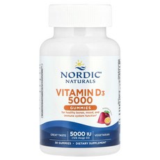 Nordic Naturals 비타민D3 5000 구미젤리 패션프루트, 30 개, 1개