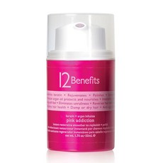 12 Benefits Pink Addiction Balm - 500ml1.7액량 온스 케라틴 + 아르간 오일 헤어 크림 블로우/에어 드라이 곱슬거림 없는 스타일링 모발을 매, 12 Benefits Pink Addiction Bal, 1개, 50ml