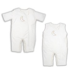 바로찜 Baby Brezza 2 in 1 아기 슬립수트 독특한 스와들 트랜지션 메시 패널로 통기성 슬립슈트에서 수면 조끼로 전환 3 6개월 크림 214880, 나만봐 Baby Brezza 214880 3-6 Mo