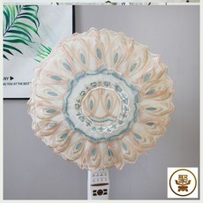 선풍기커버 전체감싸는천 선풍기 먼지방지커버 레이스 스탠드형 2개 식택배, T02-깃털 그린색