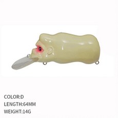 바이오닉 미끼 낚시 미끼 가짜 미끼 3D 자연 눈 루야 미끼 낚시 낚시 9 가지 색상, D64mm 14g, 1개