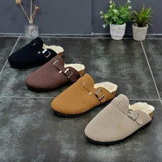 어멜리스 여성용 둥근 코 스트랩 털 블로퍼 (4color)