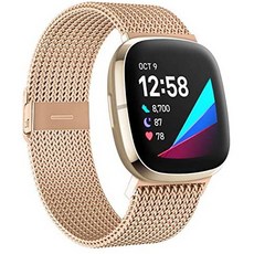 핏빗 센스 메탈 밴드 스트랩 S123 HAPAW Metal Bands Compatible with Fitbit SenseVersa 3 Breathable S, One Color_Rose Gold, One Color_Rose Gold, One Color