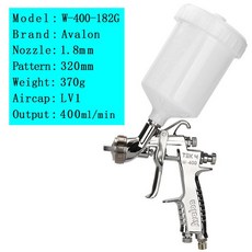 자동차용 페인트 스프레이 건 수동 분무기 공압 도구 권총 W400, [04] gravity 1.8mm nozzle, 1개