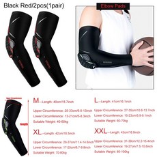 여름 무릎보호대 바이크 성인용 무릎 팔꿈치 스포츠 농구 배구 다리 충돌 방지 개, 29.Elbowpads-Black Red - XL-We
