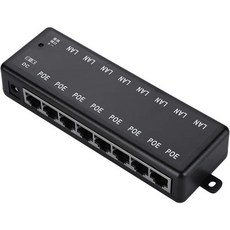 PoE 어댑터 8 포트 PoE 인젝터 어댑터 8 포트 PoE 인젝터 올인원 DC12V-48V 8 인터페이스 패시브 어댑터 PoE(Power Over Ethernet) POE 전