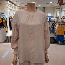 파파야 봄 가을 뒷리본 소매프릴 블라우스PNKRBL007CLP
