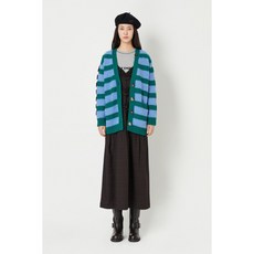럭키슈에뜨 여유있는 실루엣의 드롭 숄더 V넥 롱 가디건.LFWCW23450