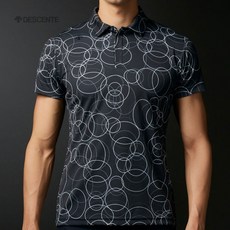 데상트골프 20SS CALM PATTERN 쿨링 폴로티셔츠 BLK