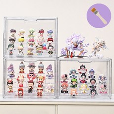 McEDA 아크릴 케이스 가방 피규어 보관함 장식장, DIY 투명(36x22x28), 3개