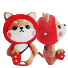 손쉬운 양모펠트 시바견 인형 키링 만들기 DIY 선물 키트, 1개