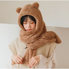 제니 곰돌이 목도리 곰목도리 양털 귀도리 귀달이모자