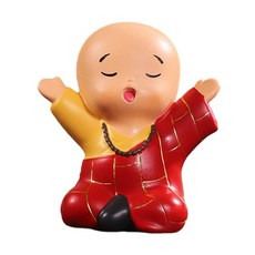 작은 스님 동상 장식 수지 스님 그림 복도 소형 부처님 조각 자동차 대시 보드 거실 홈 책장