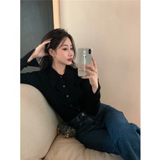 POLO 넥 여성 긴 소매 가을옷 이너티셔츠 인싸템 슬림핏 가디건