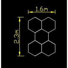 벌집 육각 천장 LED 조명 디테일링 워크샵 자동차 상점 용 조도 조절이 조명 6500K, 5 grid, 1개