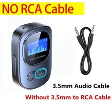 블루투스 5.3 오디오 리시버 송신기 3.5mm AUX 잭 RCA 비행기 무선 어댑터 마이크 TV PC 헤드폰 자동차 키트 스피커, 한개옵션1, 1) NO RCA Cable
