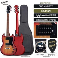 일렉트릭 기타 Epiphone SG 초보자 스페셜 Standard61 버스킹 공연 럽, 3. 신품 SG 스페셜 VE 레드  MV 스트링 + 깁