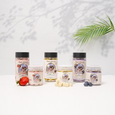 100% 유기농 산양유 동결건조 트릿 3종 (오리지널 딸기 블루베리), 1세트, 60g, 2종set(딸기+블루베리) - 강아지동결간식