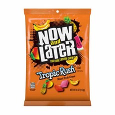 Ferrara (1) bag Now and Later Tropic Rush Mixed Fruit Chews Candy - Banana Tropical Punch Mango Watermelon & Pineappl, 1