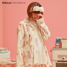 후아유 여성 스티브 패턴 수면 잠옷 WHPPA1V55F