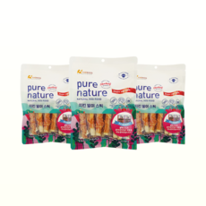 [퓨어네이쳐] 더키코 블랙노즈(대) 강아지껌 스트레스해소 치석제거 간식, 3개, 175ml, 치킨말이스틱
