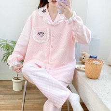 가을겨울 도톰 에어코튼 임산부 잠옷 산모 수유 산후조리 겹겹이