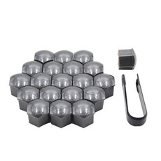 플라스틱 휠 너트 볼트 헤드 커버 자동차 스타일링 타이어 허브 외부 장식 보호 17mm 20 개, 12 Grey 19mm, 한개옵션1