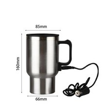 자동차 전기 주전자 디지털 디스플레이 스테인리스 스틸 온수기 병 여행용 워머, 300ml 12v, 1) 300ml 12v