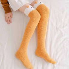 가을 여성 카키 섹시 학원풍 면양말 겨울 카키 스트라이프에 도톰한 롱양말 그레이 캐릭터 캐주얼양말