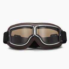 클래식 오토바이 방풍 바이크 레트로 고글 안경, 다크브라운
