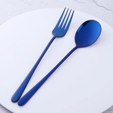 포크 숟가락 골드 식기 주방 안전, 2. blue 1 set(2pcs), 1개