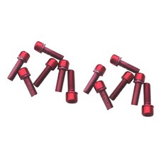 Royalways 12x MTB Road Bike Hex Socket Screws M5x18 Bolts 용 Handlebar Stem Red, 레드, 탄소강