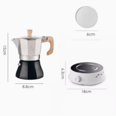  모카포트 인덕션 2컵 4컵 세트 이탈리아, 실버, 2컵(150ml) 