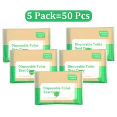 캠핑변기 503010PCS 일회용 화장실 시트 커버 휴대용 여행 캠핑 호텔 욕실 분해 가능 방수 매트 액세서리, 1개, 50pcs-5pack