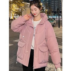 여자숏패딩 파카 여성용 재킷 후드 두껍고 따뜻한 패딩 코트 가을 겨울 아웃웨어 짧은 재킷