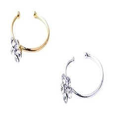 펜치 플라이어 Sparkly Crystal Nose RingFine Gold Silver Diamond Flower Clear Ring 2 Pack, 2개