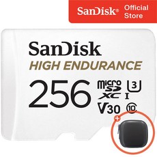 샌디스크 High Endurance 블랙박스 마이크로 SD 카드 / 메모리 케이스, 256GB, 1개
