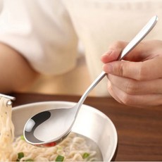 오목한 고급 스텐 우동 라면 국물 스푼 2size 일식 숟가락 수저, 20cm, 1개