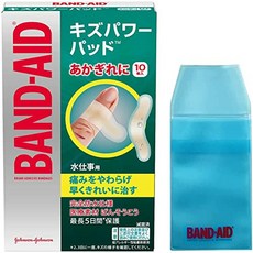 BAND-AID(밴드 에이드) 상처 파워 패드 수직용 10장입+케이스 첨부 방수 손가락 끝 아카기레 유창고 BAND-AID(バンドエイド) キズパワーパッド 水仕事用 10枚入+ケース付