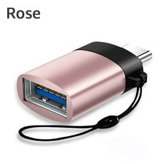핸드폰어댑터 USLION USB To Type C OTG 어댑터 남성 USB-A 여성 케이블 변환기 Macbook Huawei Samsung USB-C 커넥터, [04] Rose Gold