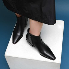 [슈즈앤아트] 베이직 소가죽 앵클 웨스턴 부츠 LS5004-BK 5.5cm 리얼스미굽 블랙 빅사이즈 255mm