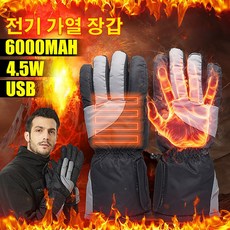 INSMA 6000MAH 4.5W USB 전기 가열장갑 열선장갑 발열장갑 온열장갑 방한장갑, 검정
