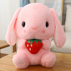 귀여운 토끼 인형 애착인형 봉제인형+UPPERCUT 양말, 딸기, 43cm